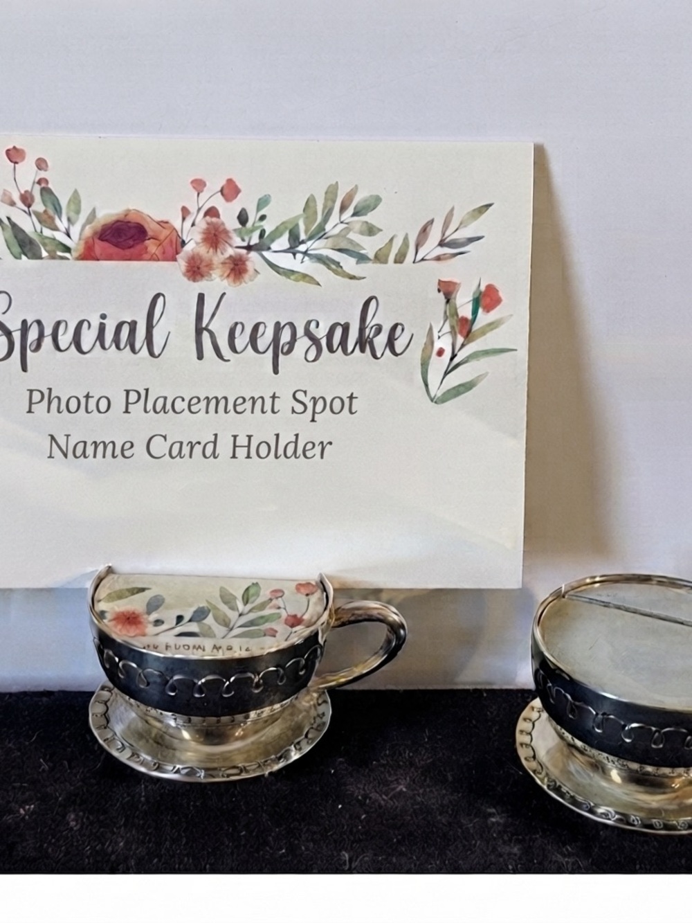 Godinger Teacup Photo Holders - A Pair of Elegant Prisms Display Memories